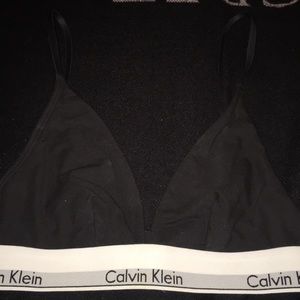 Calvin Klein bralette black white strap
